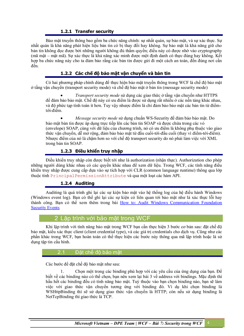 image for page Security trong windows communication foundation