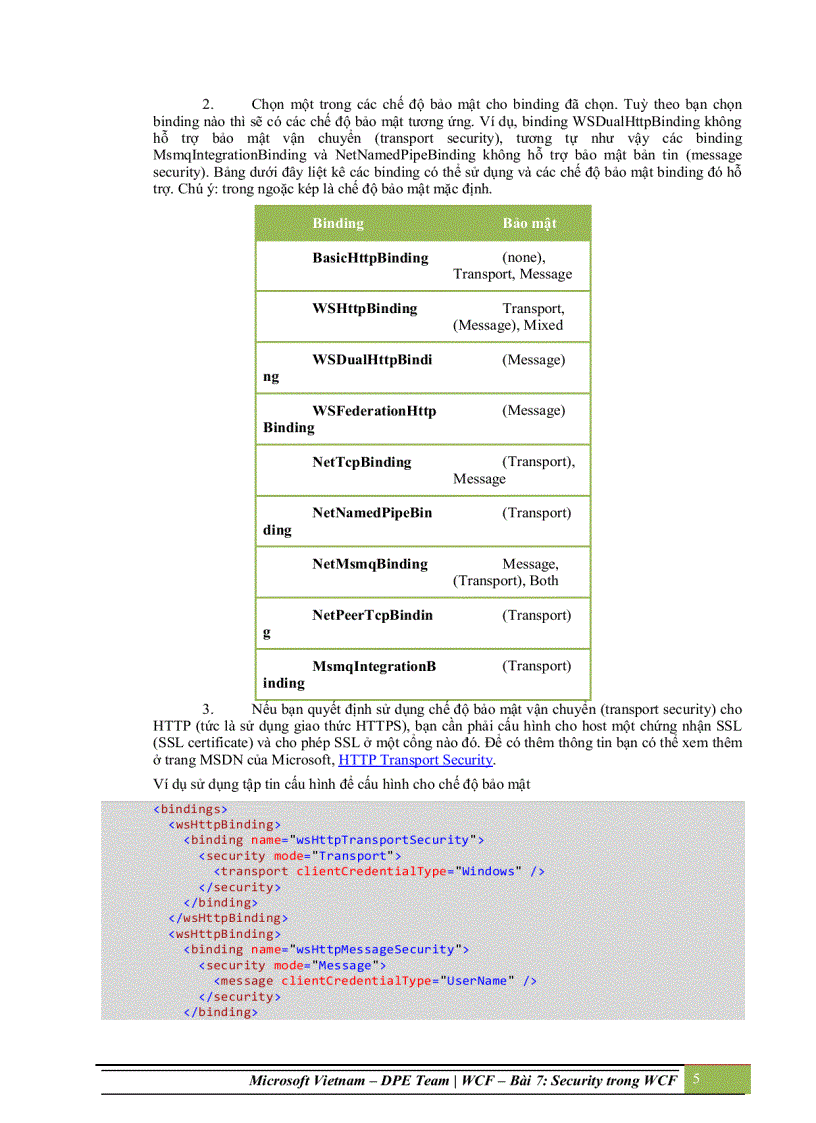 image for page Security trong windows communication foundation