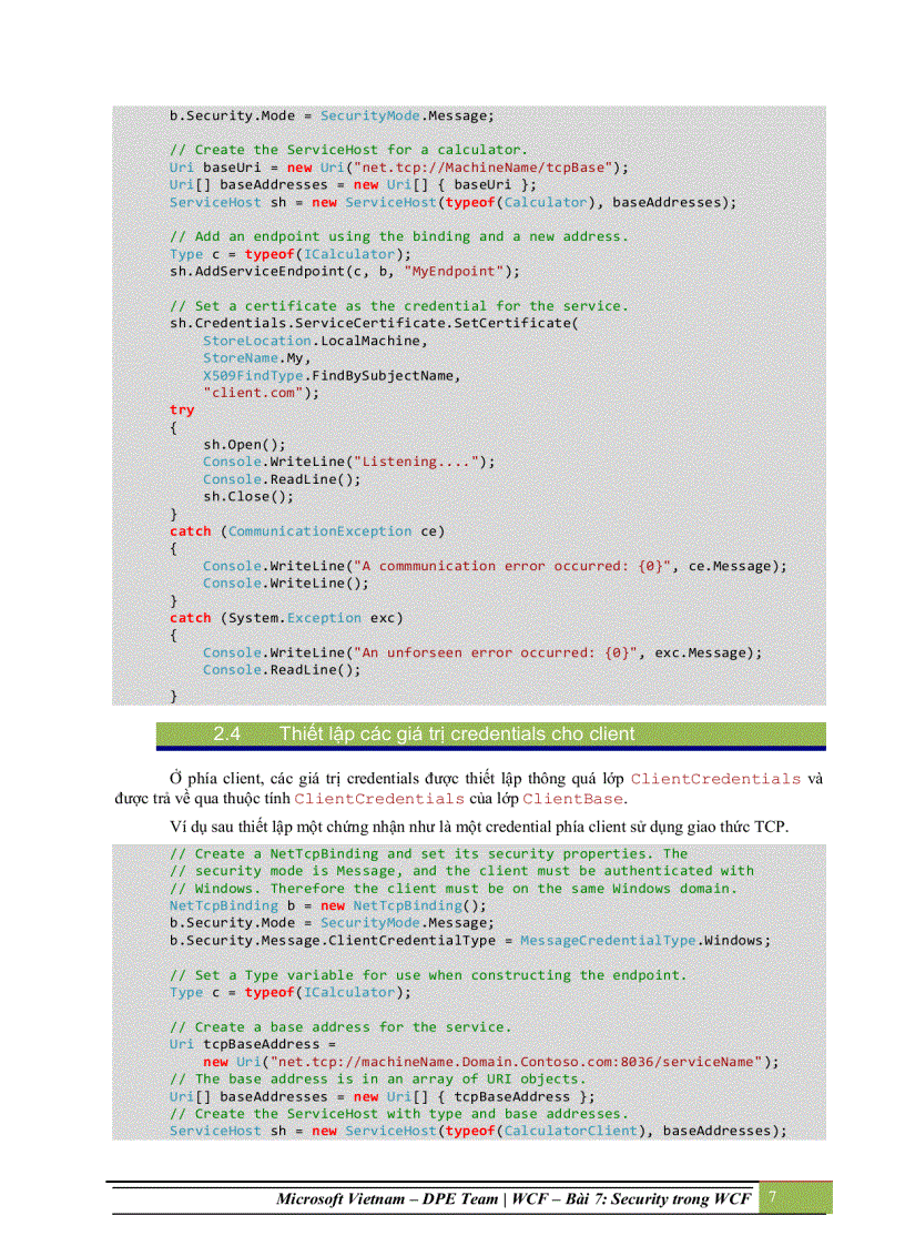 image for page Security trong windows communication foundation