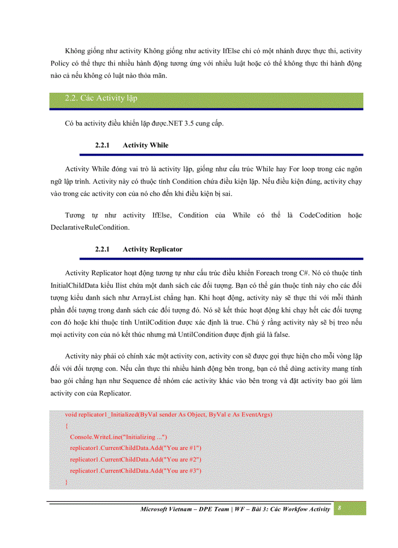 image for page Các workflow activity