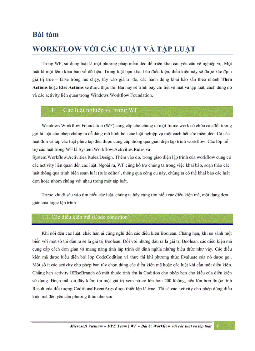 image for page Workflow với các luật và tập luật