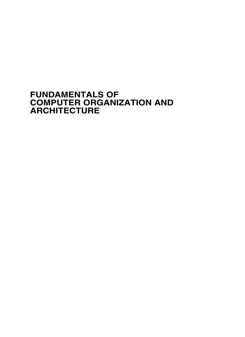 Kiến trúc máy tính Fundamentals of Computer Organization and Architecture 2005 Wiley