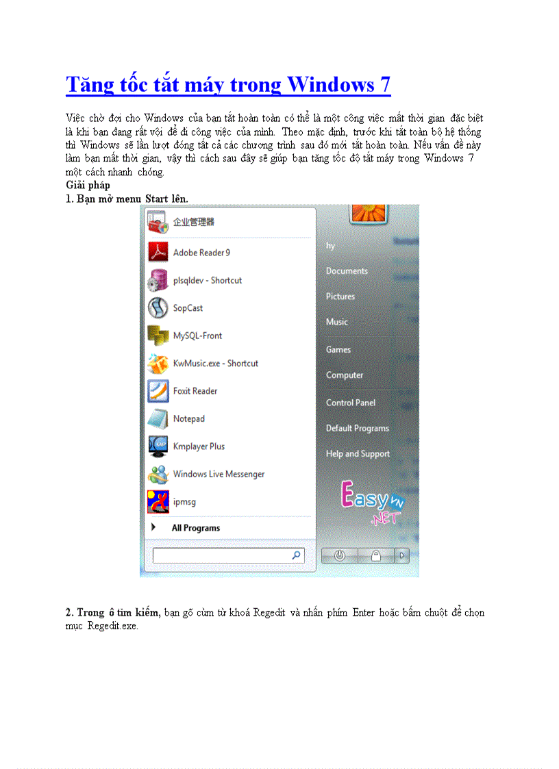 image for page Tăng tốc tắt máy trong Windows 7
