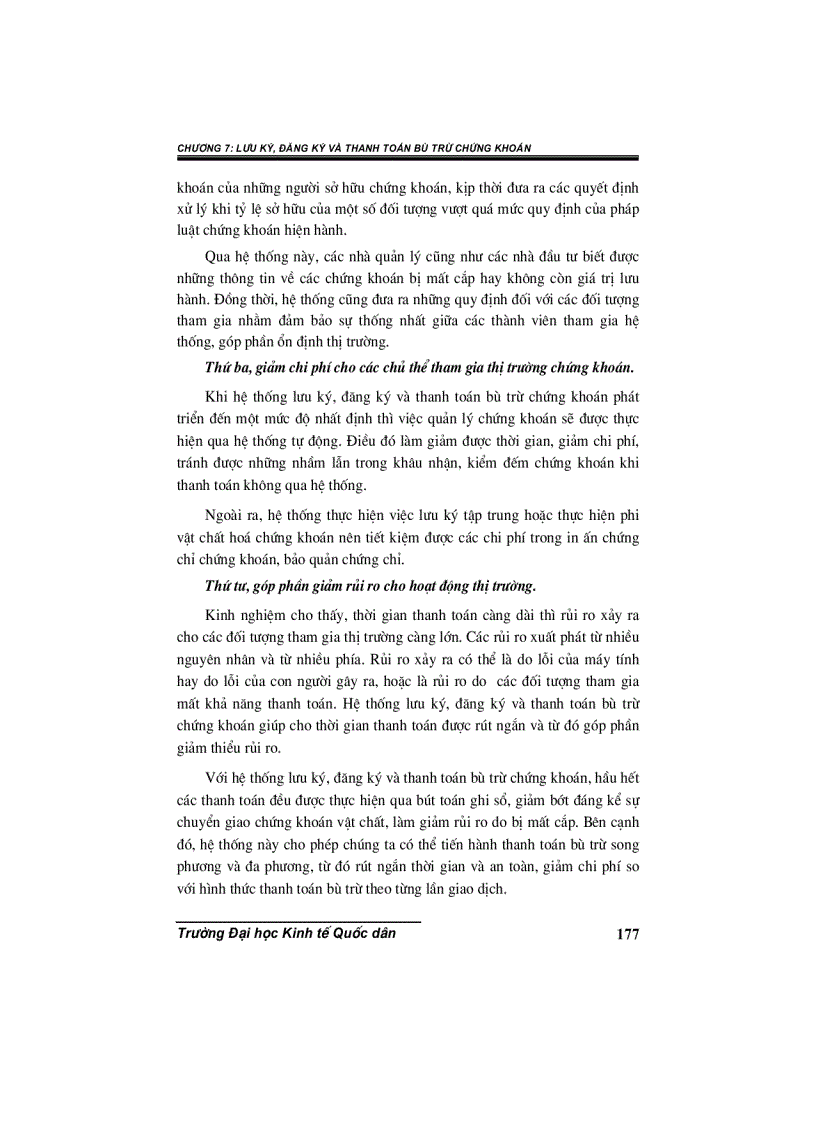 image for page Chương 7 Lưu ký đăng ký và thanh toán bù trừ chứng khoán