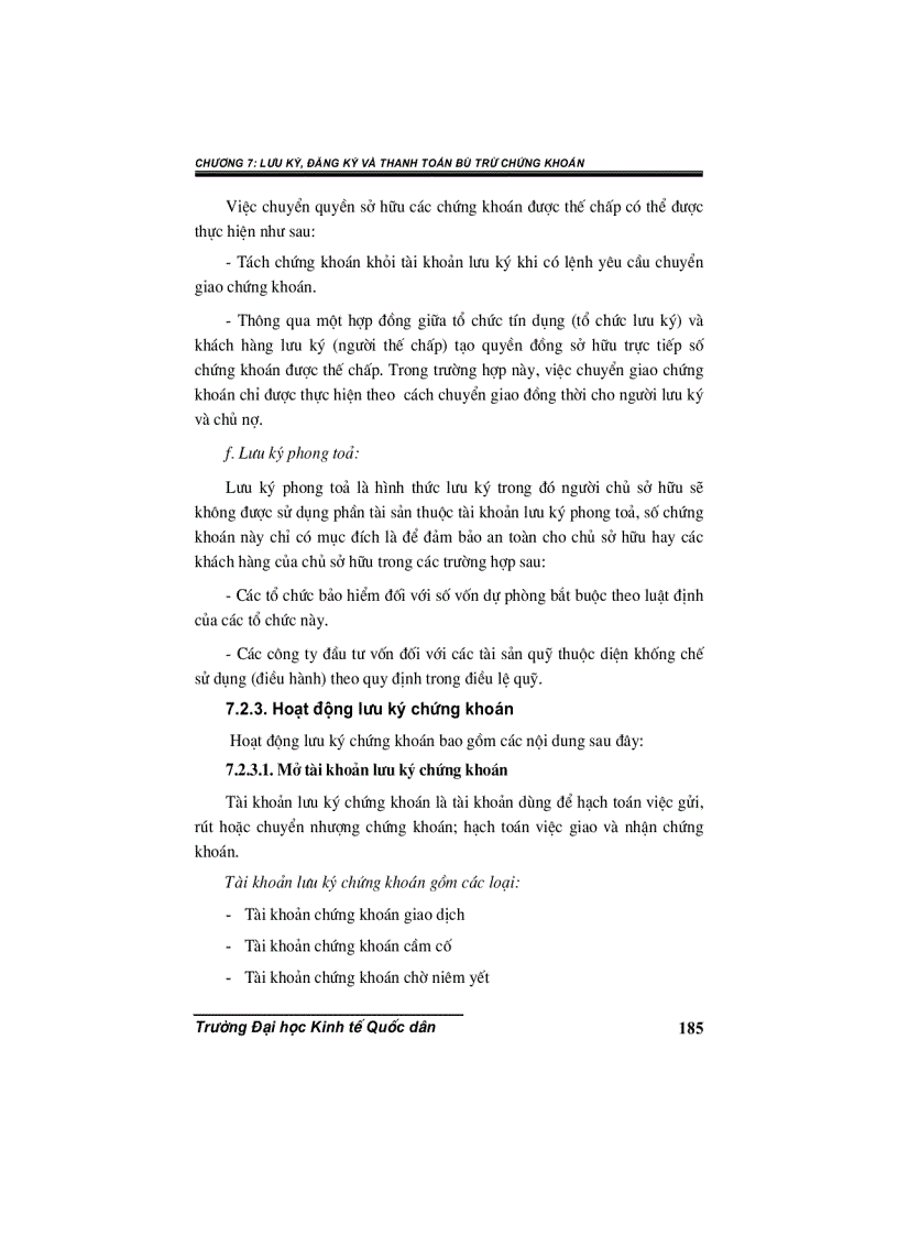 image for page Chương 7 Lưu ký đăng ký và thanh toán bù trừ chứng khoán