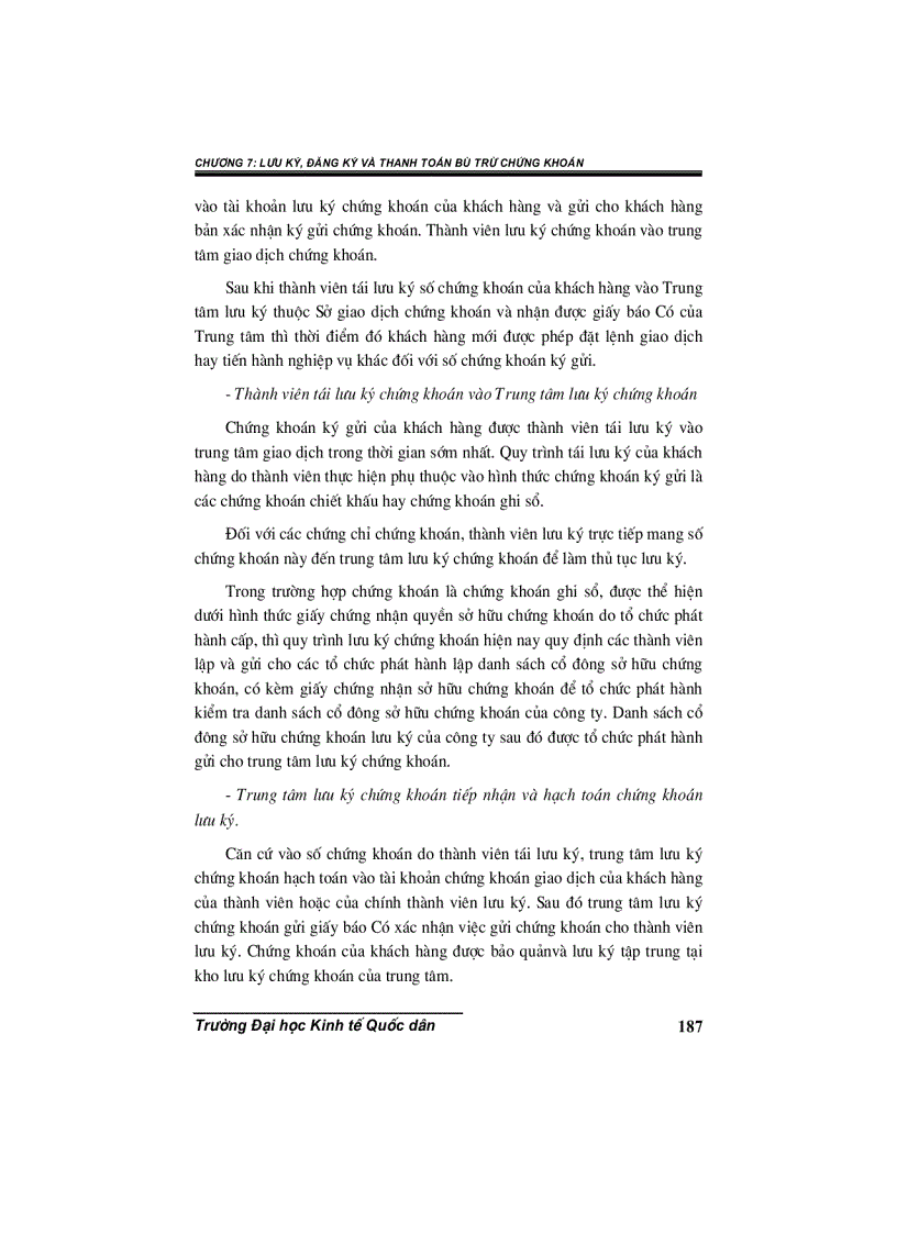 image for page Chương 7 Lưu ký đăng ký và thanh toán bù trừ chứng khoán