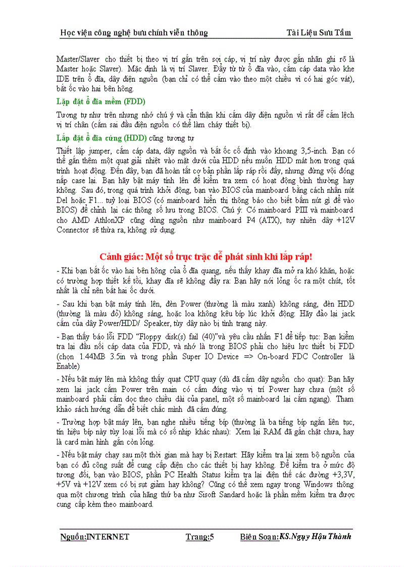 image for page Những điều cần biết khi lắp ráp máy tính