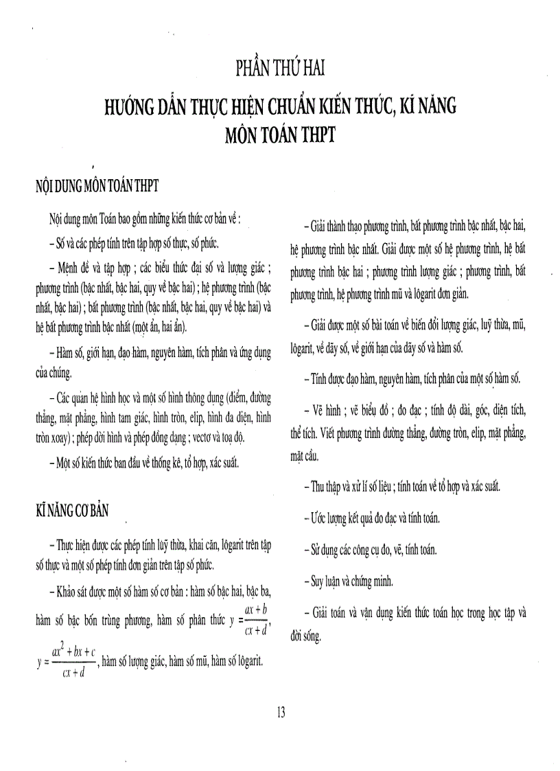 image for page Hướng dẫn thực hiện chuẩn kiến thức kĩ năng TOÁN 11