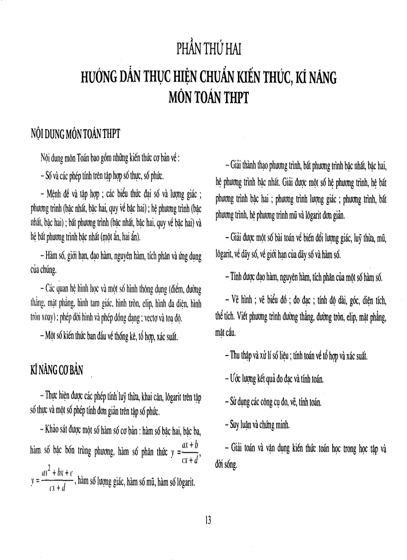 image for page Hướng dẫn thực hiện chuẩn kiến thức kĩ năng TOÁN 12