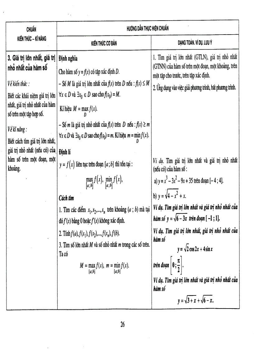 image for page Hướng dẫn thực hiện chuẩn kiến thức kĩ năng TOÁN 12