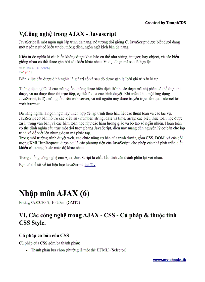 image for page Ebook nhập môn Ajax