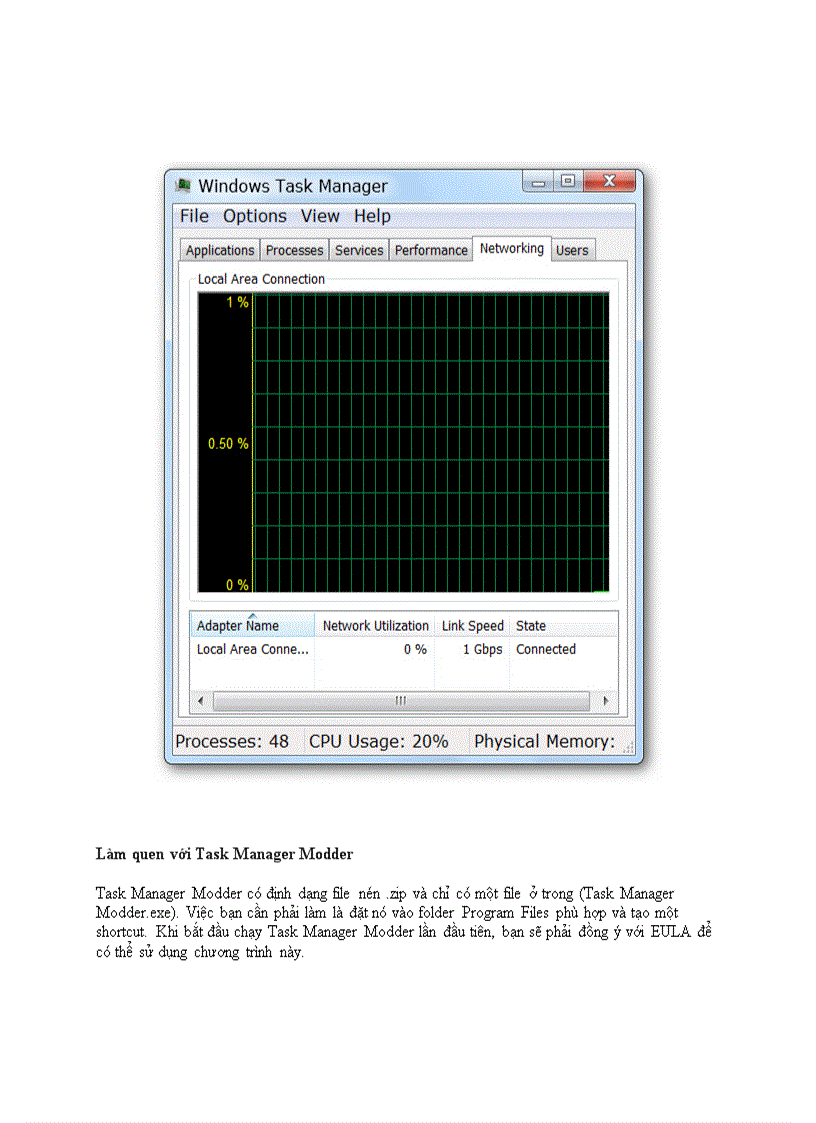 Thay đổi giao diện cho Task Manager trong Windows 7