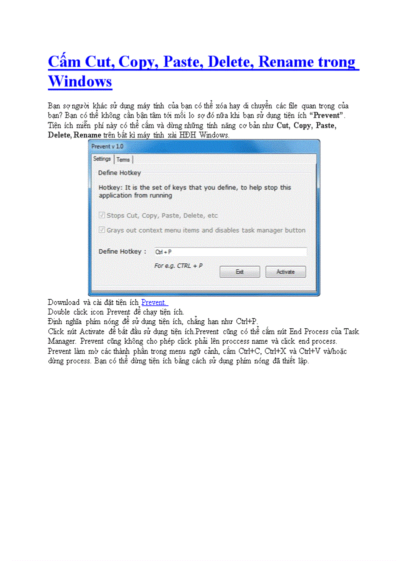image for page Cấm Cut Copy Paste Delete Rename trong Windows