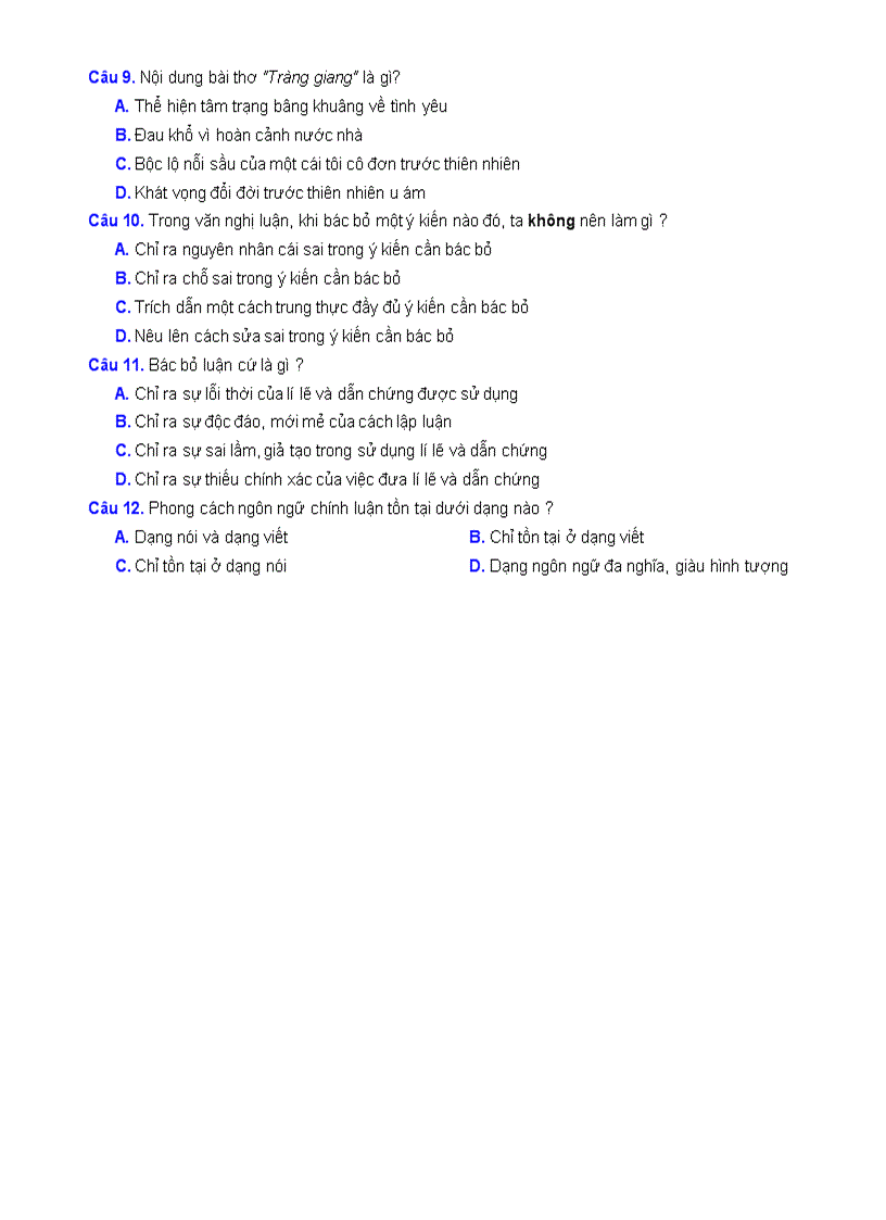 image for page Đề kiểm tra Ngữ Văn 11 HKII 1