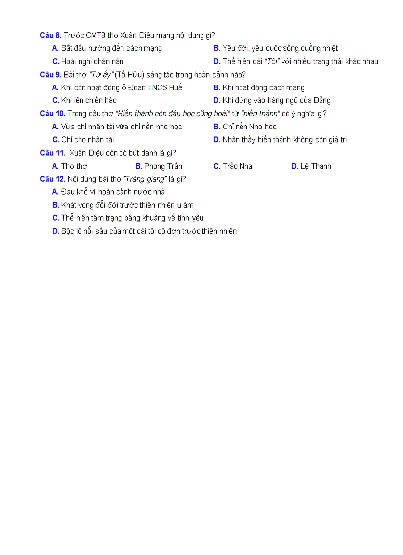 image for page Đề kiểm tra Ngữ Văn 11 HKII 1