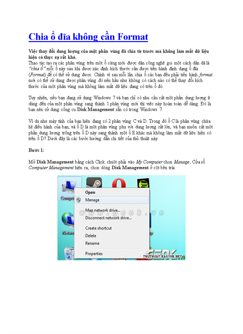 image for page Chia ổ đĩa không cần Format