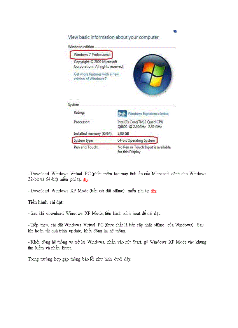Hướng dẫn cài đặt và sử dụng Windows XP trên Windows 7