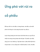 Ứng phó với rủi ro cổ phiếu