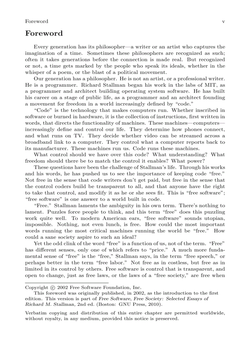 image for page Free Software Free Society