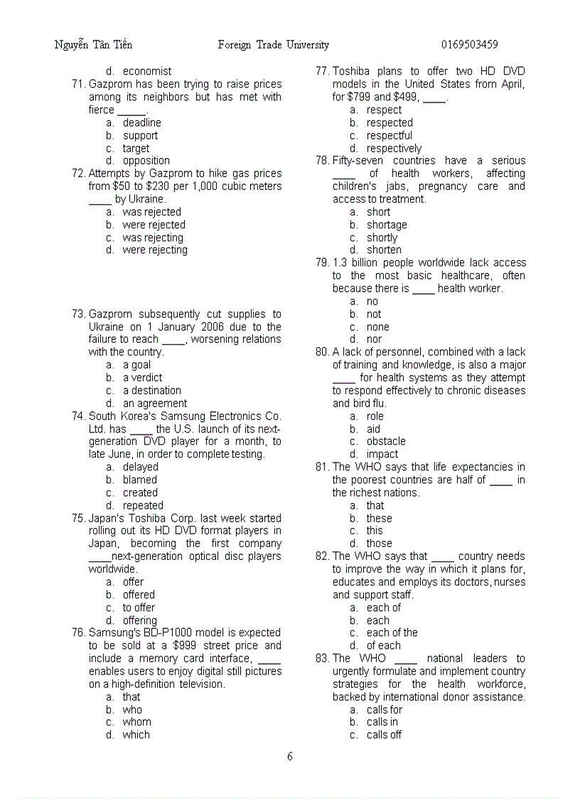image for page MASTER PART 5 TOEIC 09 Nguyễn Tân Tiến