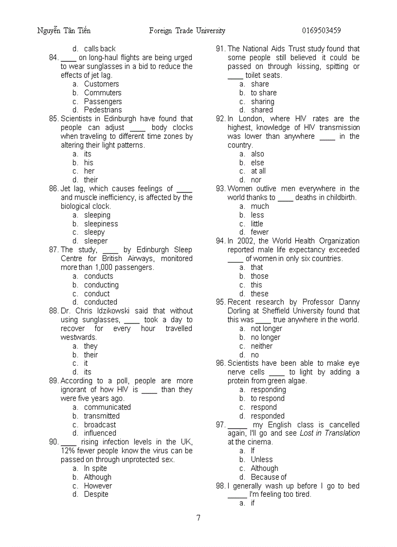 image for page MASTER PART 5 TOEIC 09 Nguyễn Tân Tiến