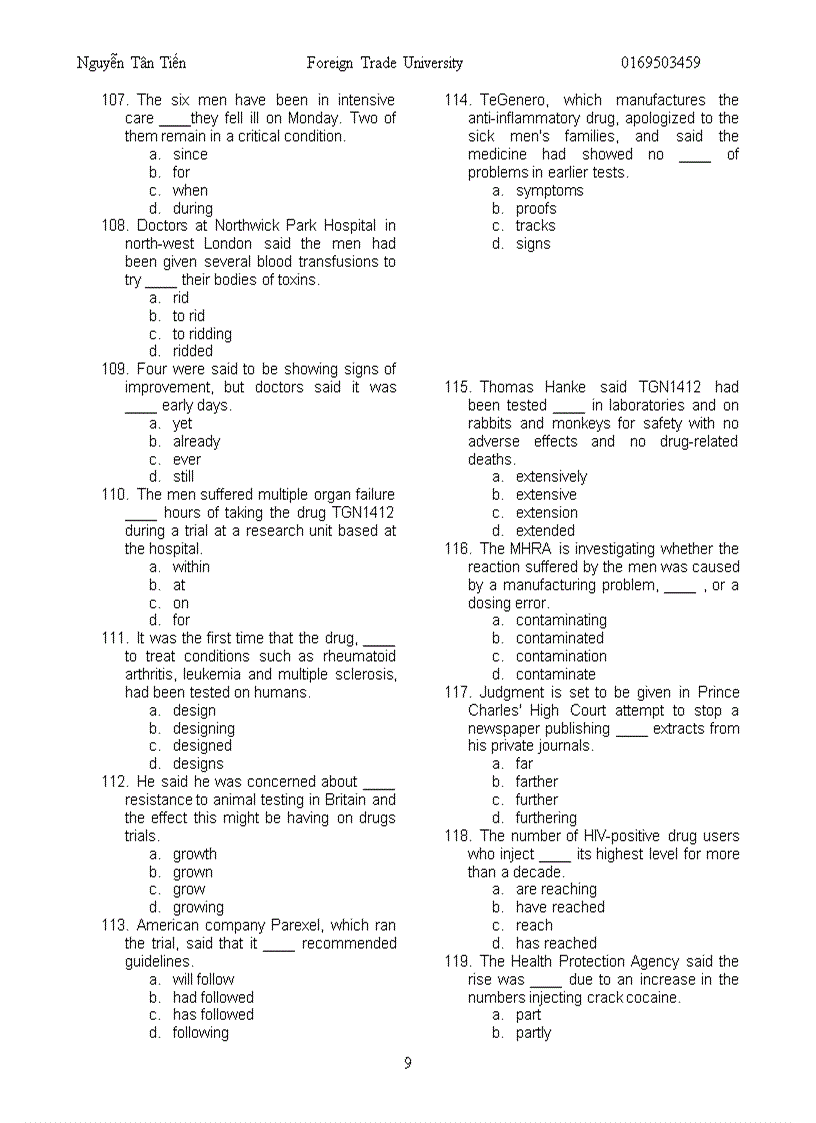 image for page Master part 5 toeic 07