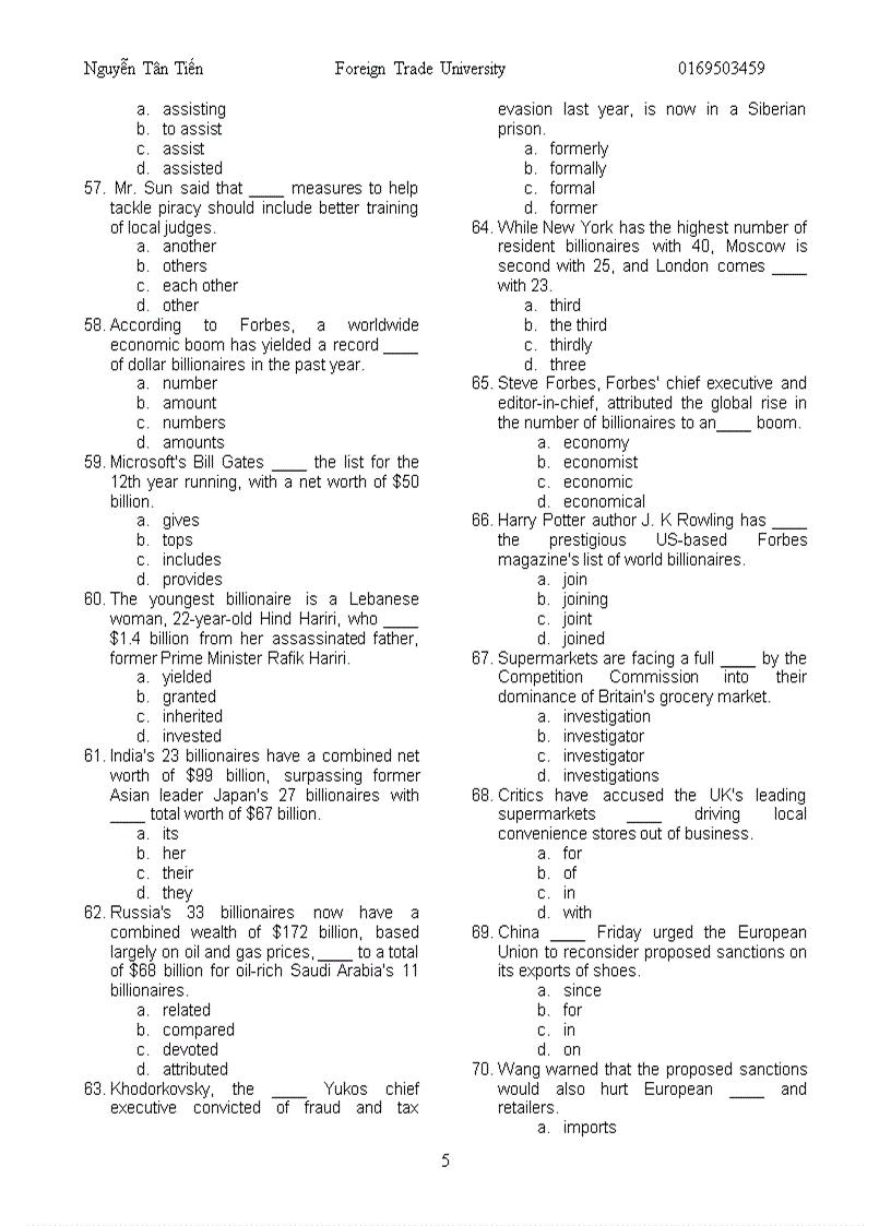 image for page Master part 5 toeic 06