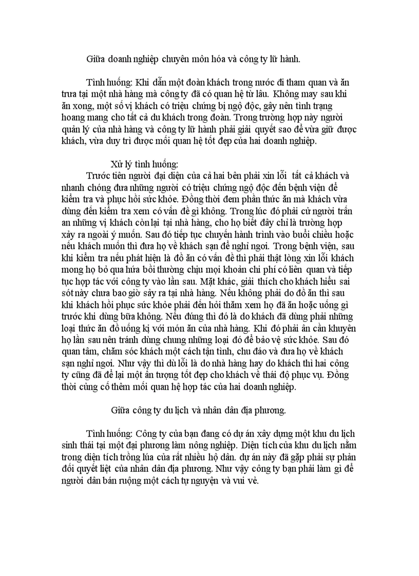 image for page Các tình huống giao tiếp trong kinh doanh du lịch