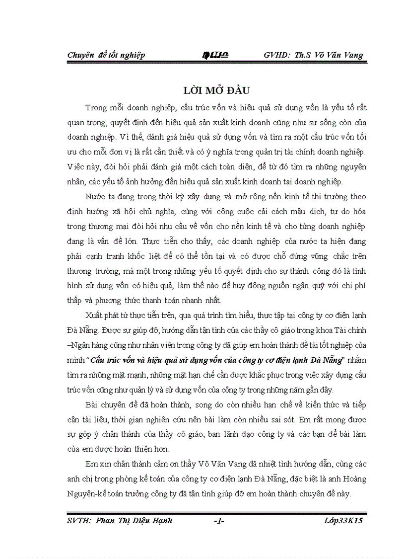 image for page Cấu trúc vốn và hiệu quả sử dụng vốn của công ty cơ điện lạnh Đà Nẵng
