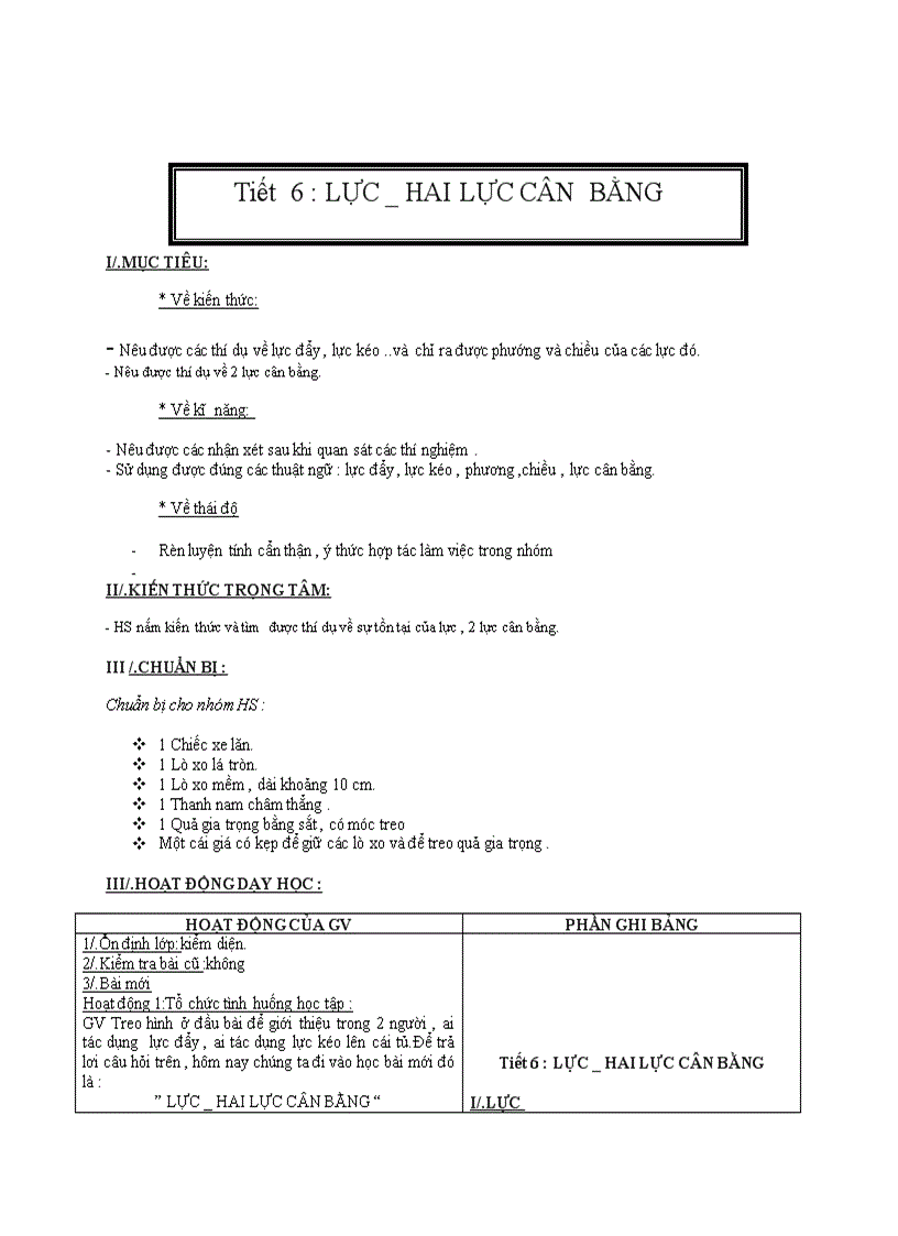 image for page Vật lý LỰC HAI LỰC CÂN BẰNG