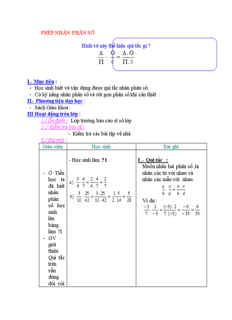 image for page Toán PHÉP NHÂN PHÂN SỐ