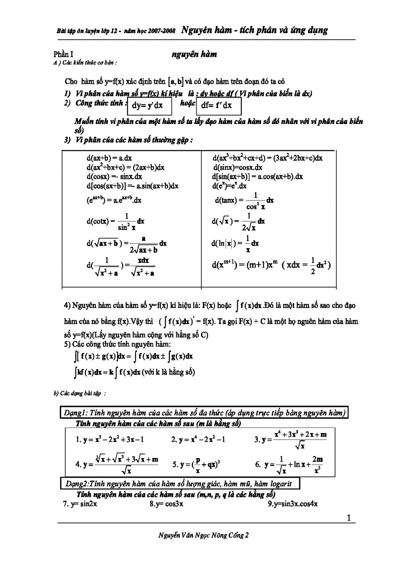 image for page Bài Giảng Nguyên hàm Tích phân Ứng dụng