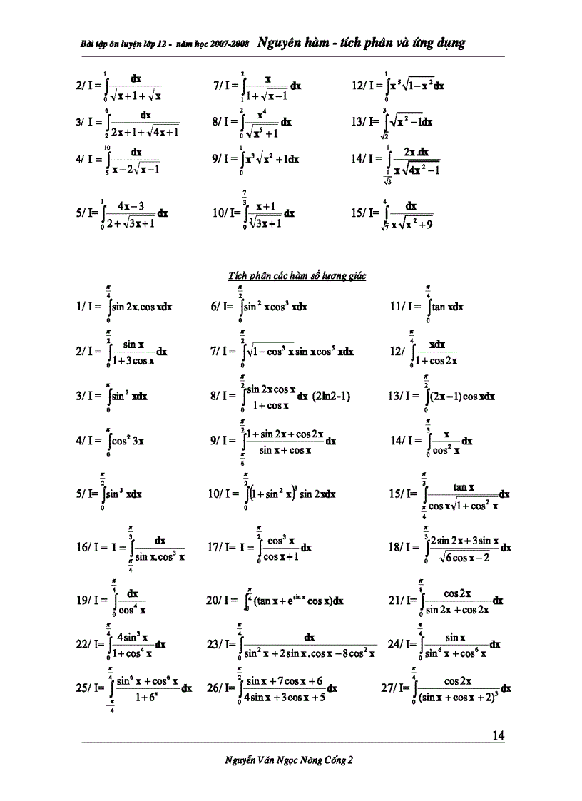 image for page Bài Giảng Nguyên hàm Tích phân Ứng dụng