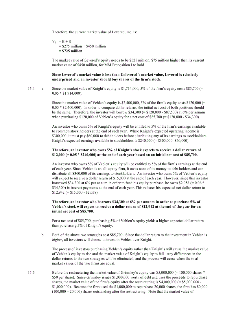 image for page Tài chính doanh nghiệp Bài tập Chapter 15