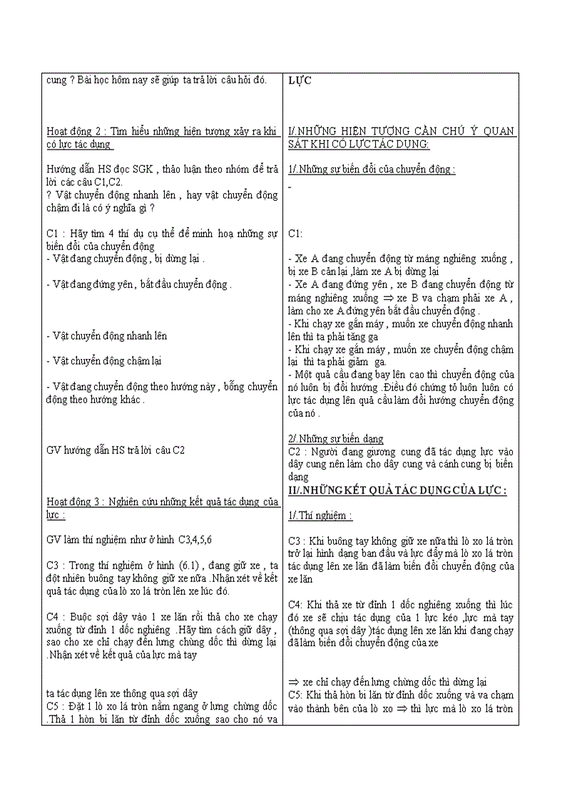 image for page Vật lí TÌM HIỂU KẾT QUẢ TÁC DỤNG CỦA LỰC