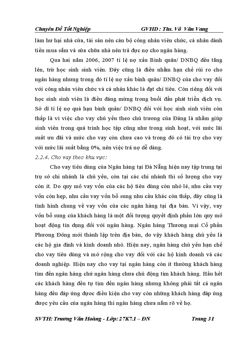 image for page Phân tích tình hình cho vay tiêu dùng tại nhtmcp phương đông đà nẵng 2006 2007