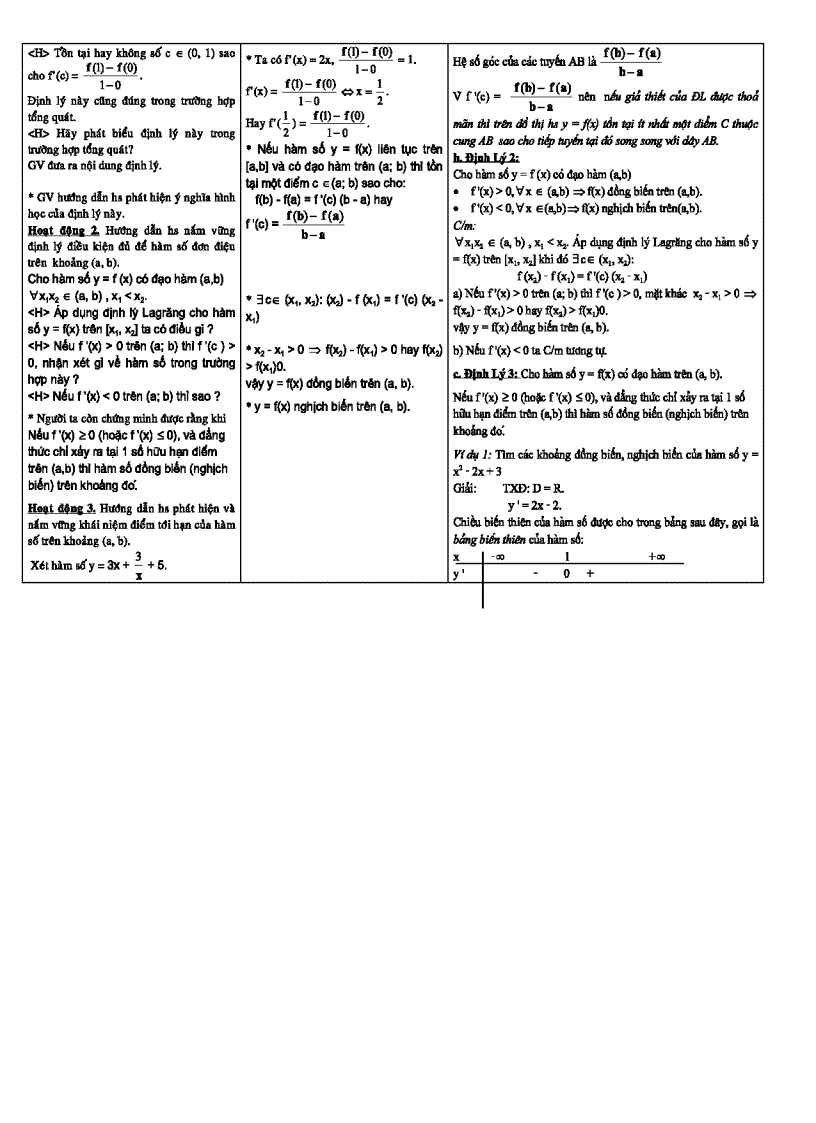 image for page Bài Giảng Sự Đồng Biến Nghịch Biến Của Hàm Số