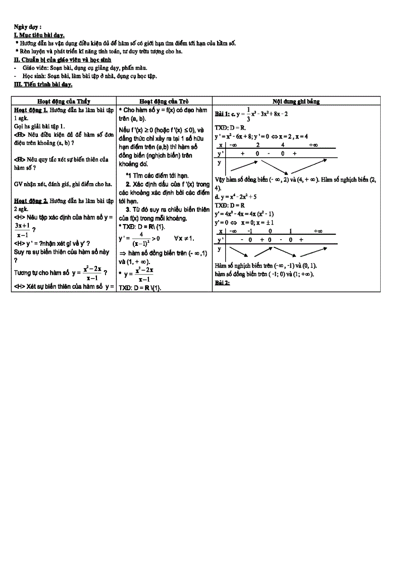 image for page Bài Giảng Sự Đồng Biến Nghịch Biến Của Hàm Số
