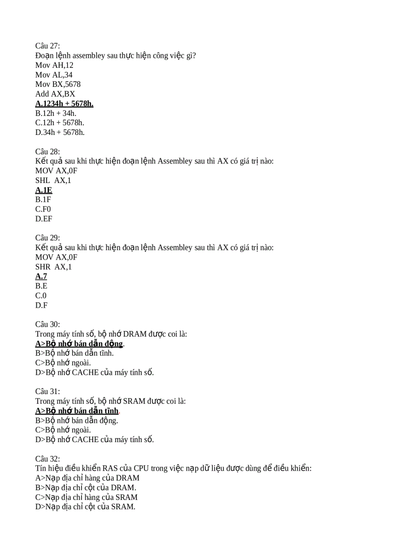 image for page Trắc nghiệm cấu tạo máy tính