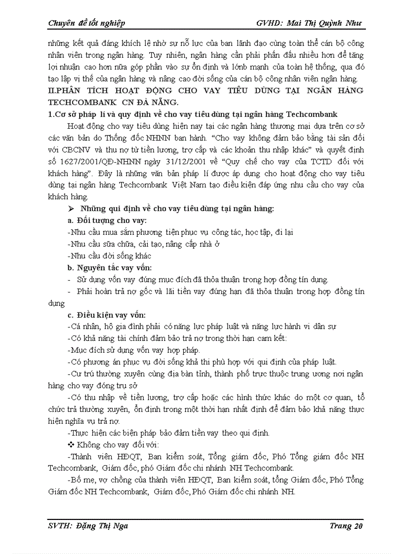 image for page Phân tích tình hình cho vay tiêu dùng tại ngân hàng Techcombank CN Đà Nẵng