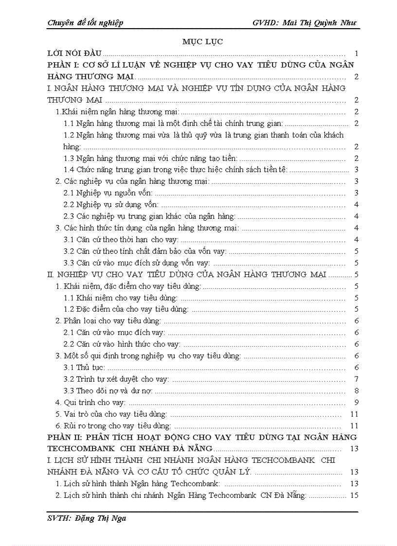 image for page Phân tích tình hình cho vay tiêu dùng tại ngân hàng Techcombank CN Đà Nẵng