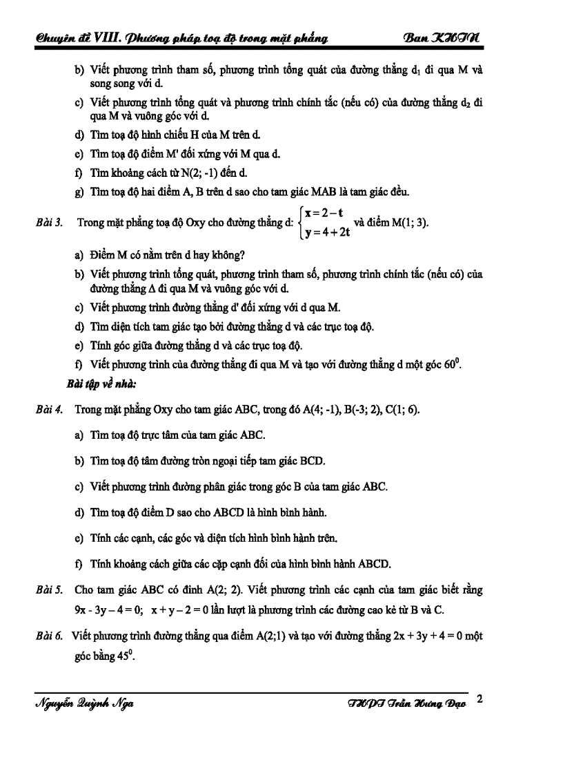image for page Bài Giảng Tọa Độ Trong Mặt Phẳng