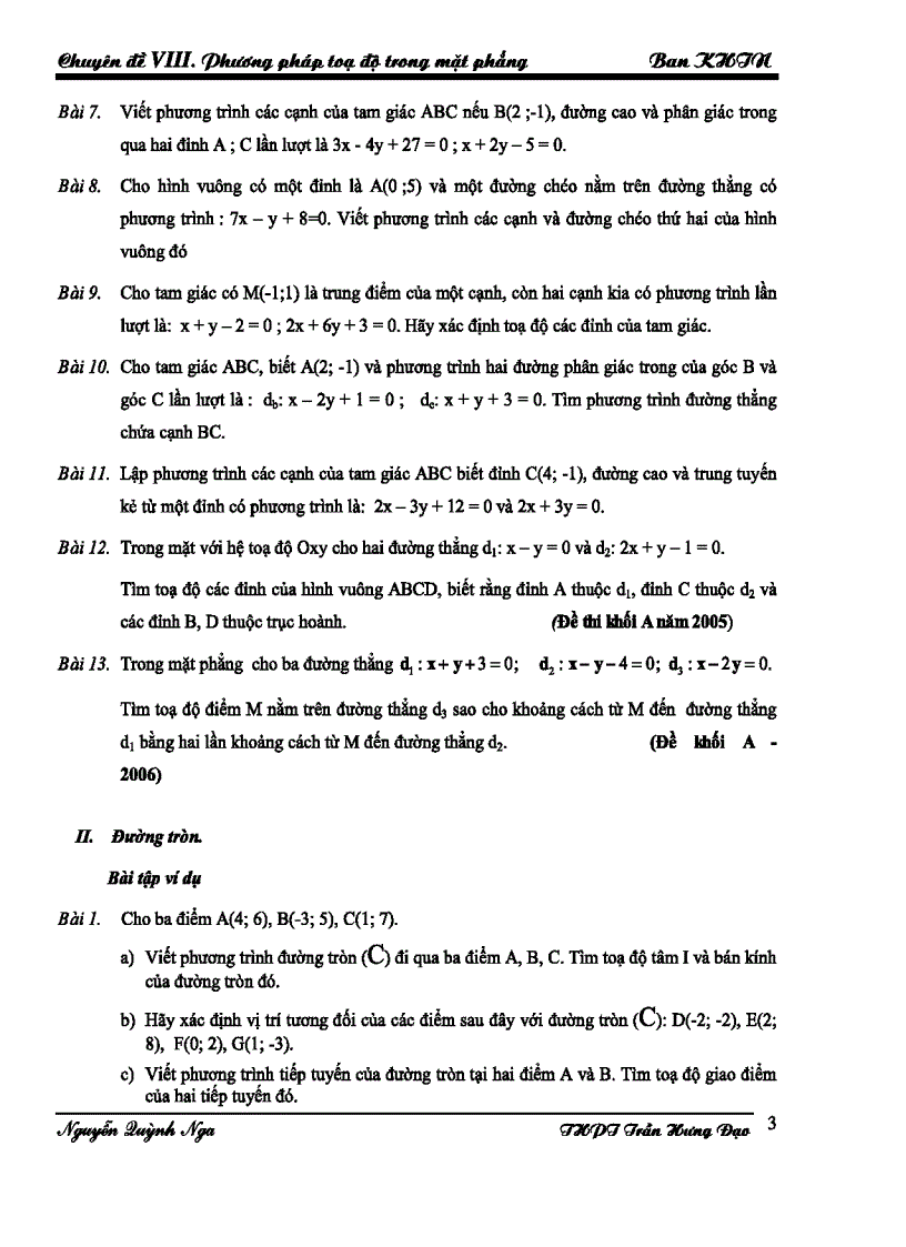 image for page Bài Giảng Tọa Độ Trong Mặt Phẳng