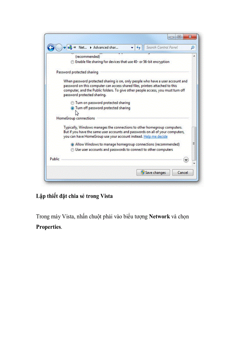 image for page Share Files và Printers giữa Windows 7 và Vista