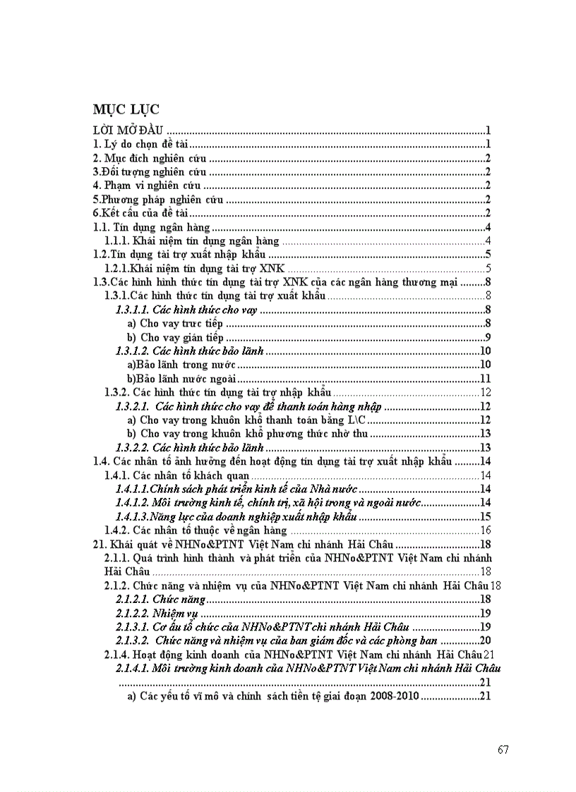 image for page Tín dụng tài trợ xuất nhập khẩu tại Ngân hàng Nông Nghiệp và Phát Triển Nông Thôn Việt Nam chi nhánh Hải Châu ĐÀ NẴNG giai đoạn 2008 2010 Thực trạng và giải pháp