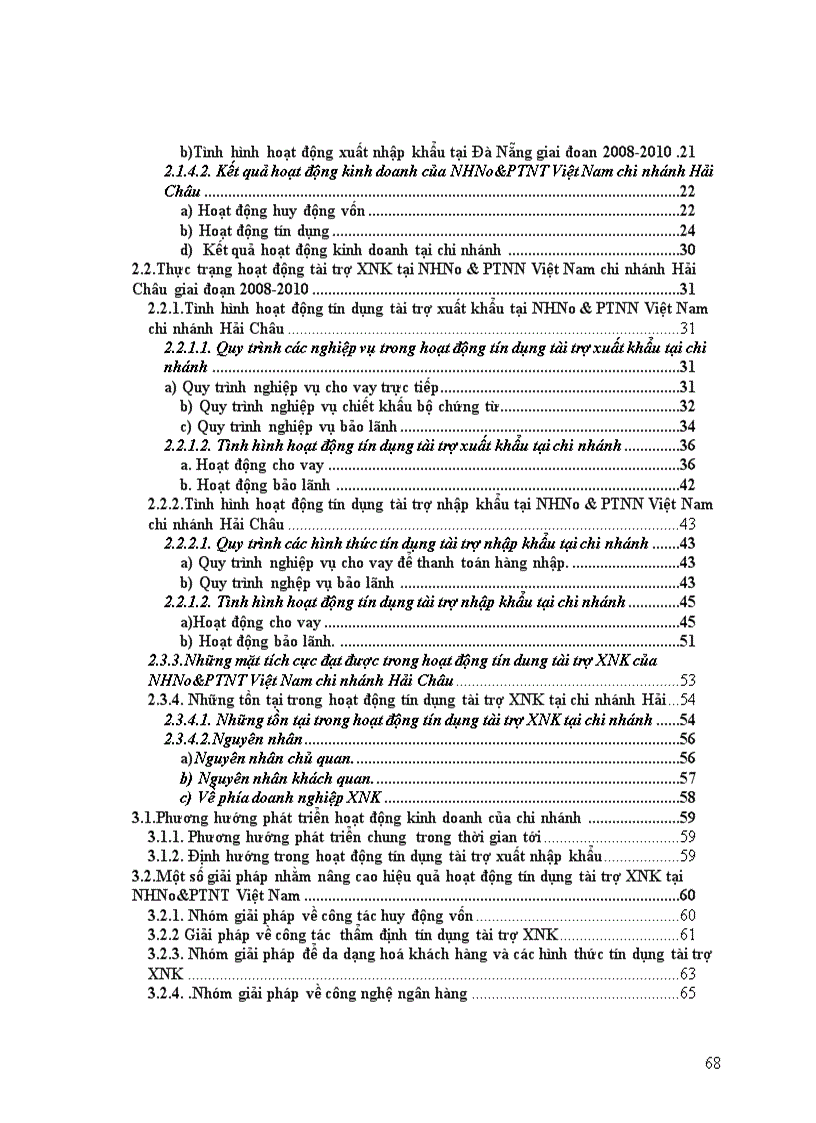 image for page Tín dụng tài trợ xuất nhập khẩu tại Ngân hàng Nông Nghiệp và Phát Triển Nông Thôn Việt Nam chi nhánh Hải Châu ĐÀ NẴNG giai đoạn 2008 2010 Thực trạng và giải pháp