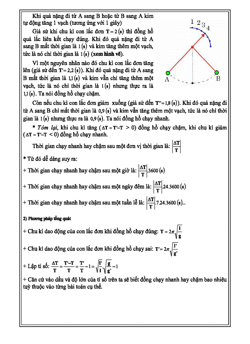 image for page PP giải bài toán Đồng hồ quả lắc Vật lí