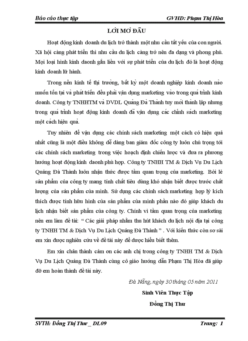 image for page Các giải pháp nhằm thu hút khách du lịch nội địa tại công ty TNHH thương mại Dịch Vụ Du Lịch Quảng Đà Thành quảng nam