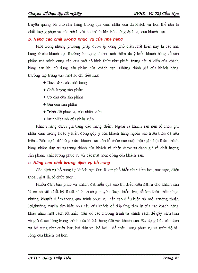 image for page Hoàn thiện chất lượng phục vụ của bộ phận lễ tân khách sạn sun river đà nẵng