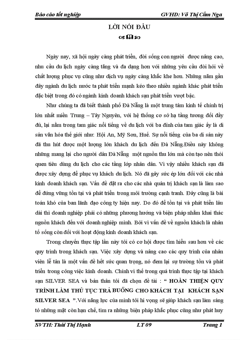 image for page Hoàn thiện quy trình làm thủ tục trả buồng cho khách tại khách sạn silver sea đà nẵng